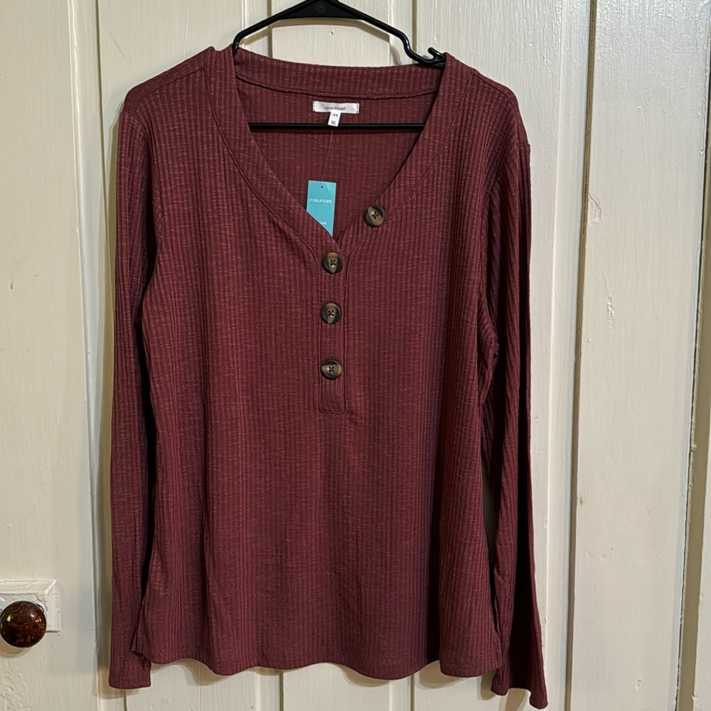 NWT Maurice’s ribbed knit top XL